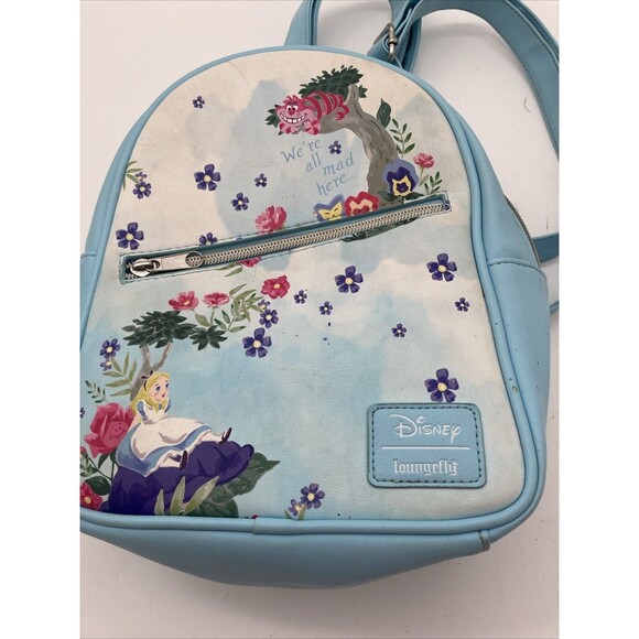 Loungefly Mini Backpack Disney  Alice in Wonderland  light blue flower print main image 7